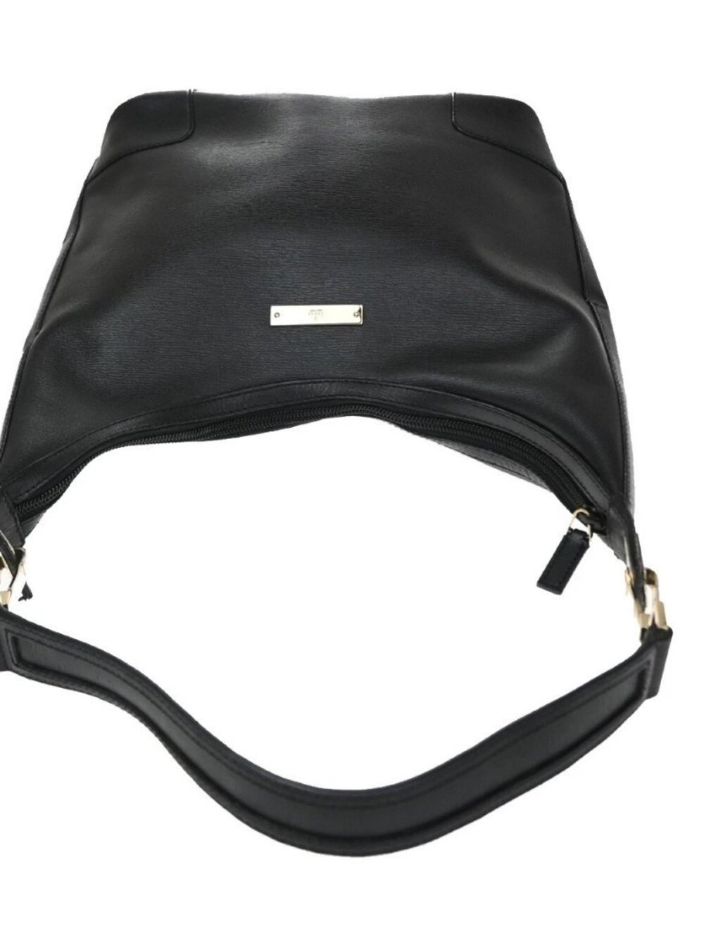 GUCCI Logo Shoulder Hobo Bag Leather Black GHW Italy 32YJ126 - Picture 5 of 15